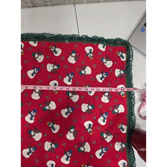 Vintage Christmas Place Mats Cloth Placemats Snowmen Holiday Table Linens Ribbon - Picture 5 of 16